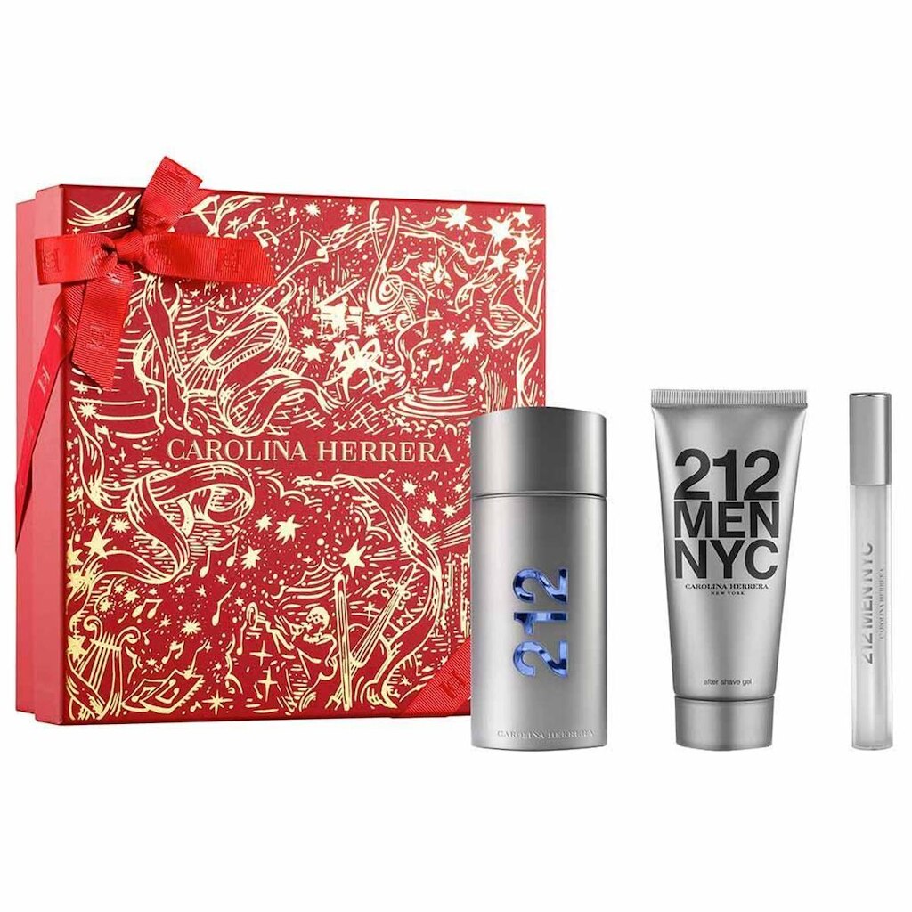 Coffret Carolina Herrera Kit - Perfume 212 Men + Balm Pós Barba + Travel Size Kit
