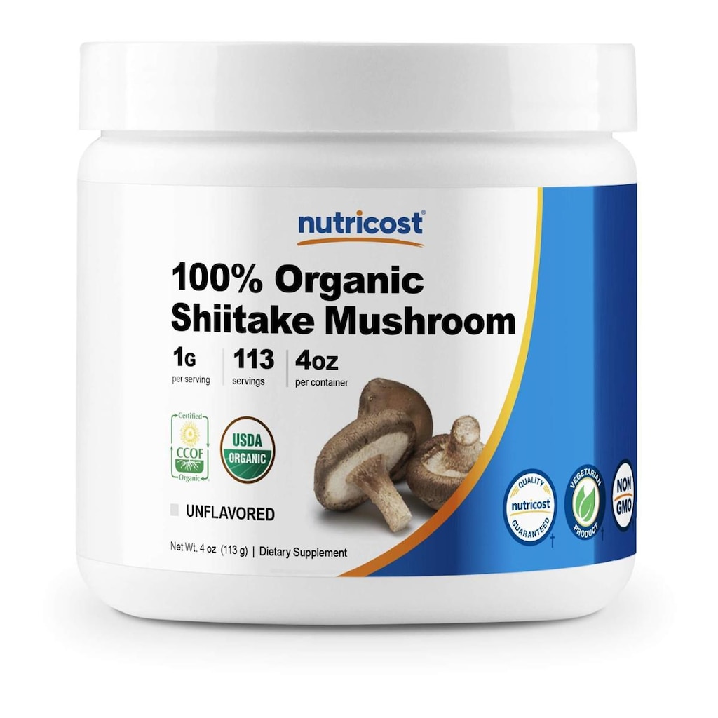 Cogumelo Shiitake Em Pó Nutricost Organic 120 Ml Sem Glúten