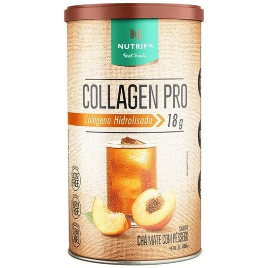 Colageno Collagen Pro Cha Mate com Pessego 450g Nutrify - Incolor Menor preço em Colageno Collagen Pro Cha Mate com Pessego 450g Nutrify - Incolor