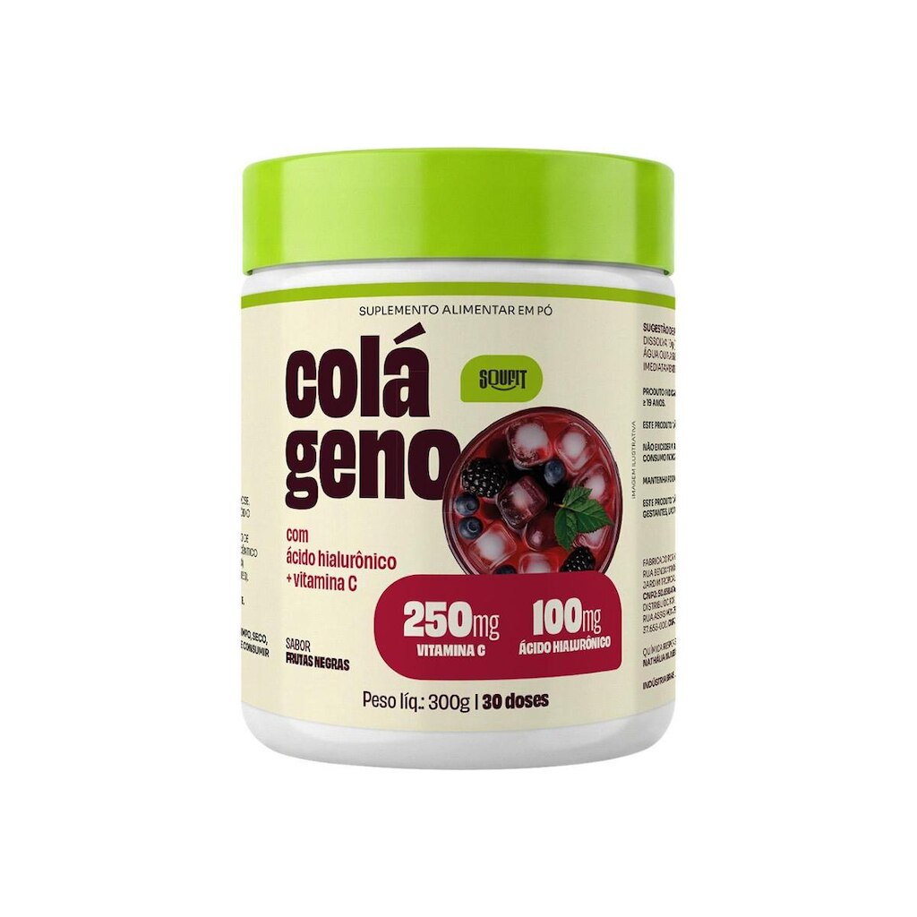 Colágeno em Pó com 100mg Ácido Hialurônico e 250mg Vitamina C Soufit