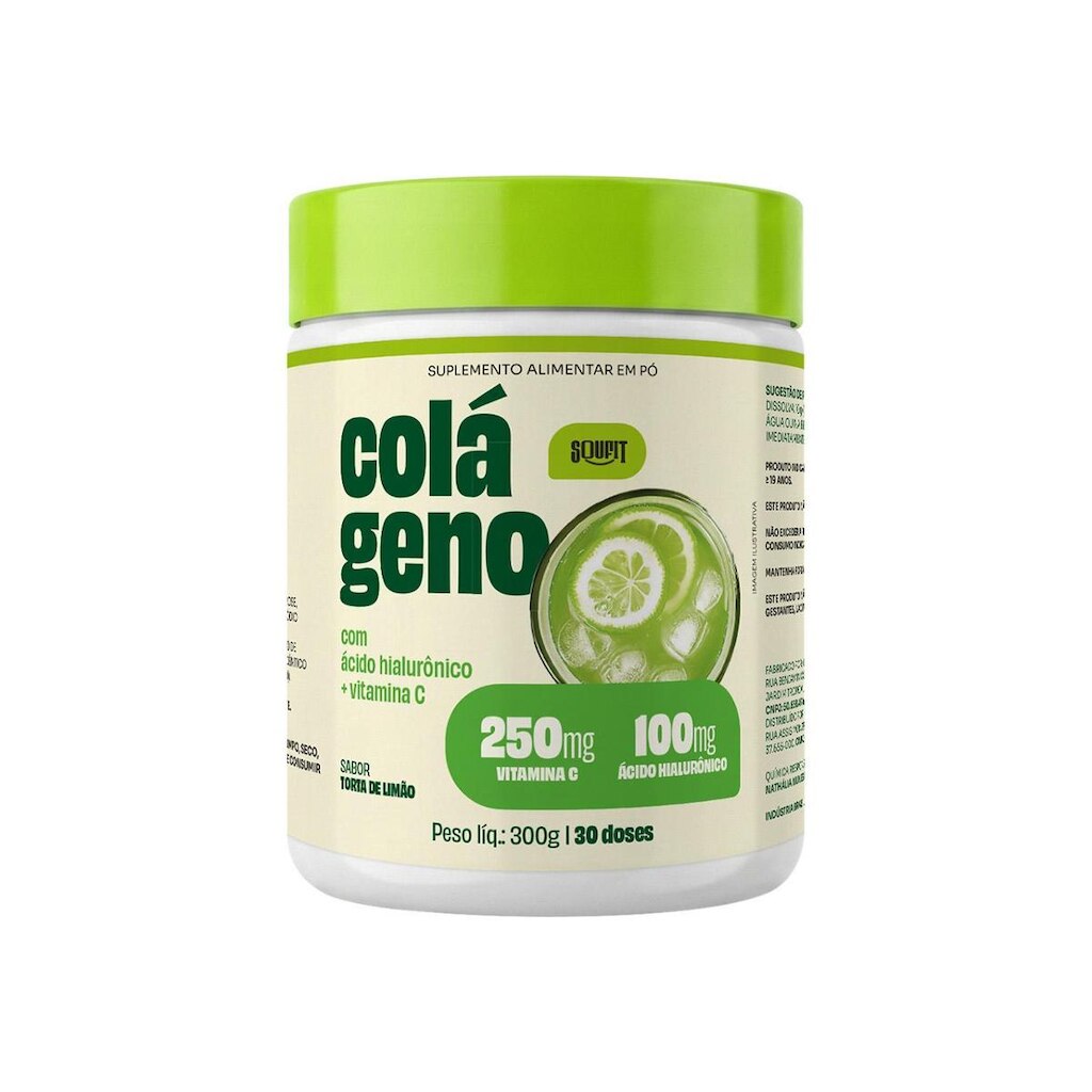 Colágeno em Pó com 100mg Ácido Hialurônico e 250mg Vitamina C Soufit