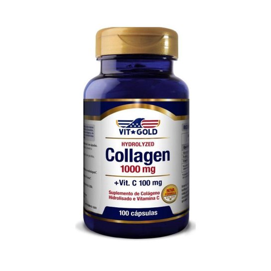 Colágeno Hidrolisado 1.000mg com Vit. C Vitgold 100 cáp. -