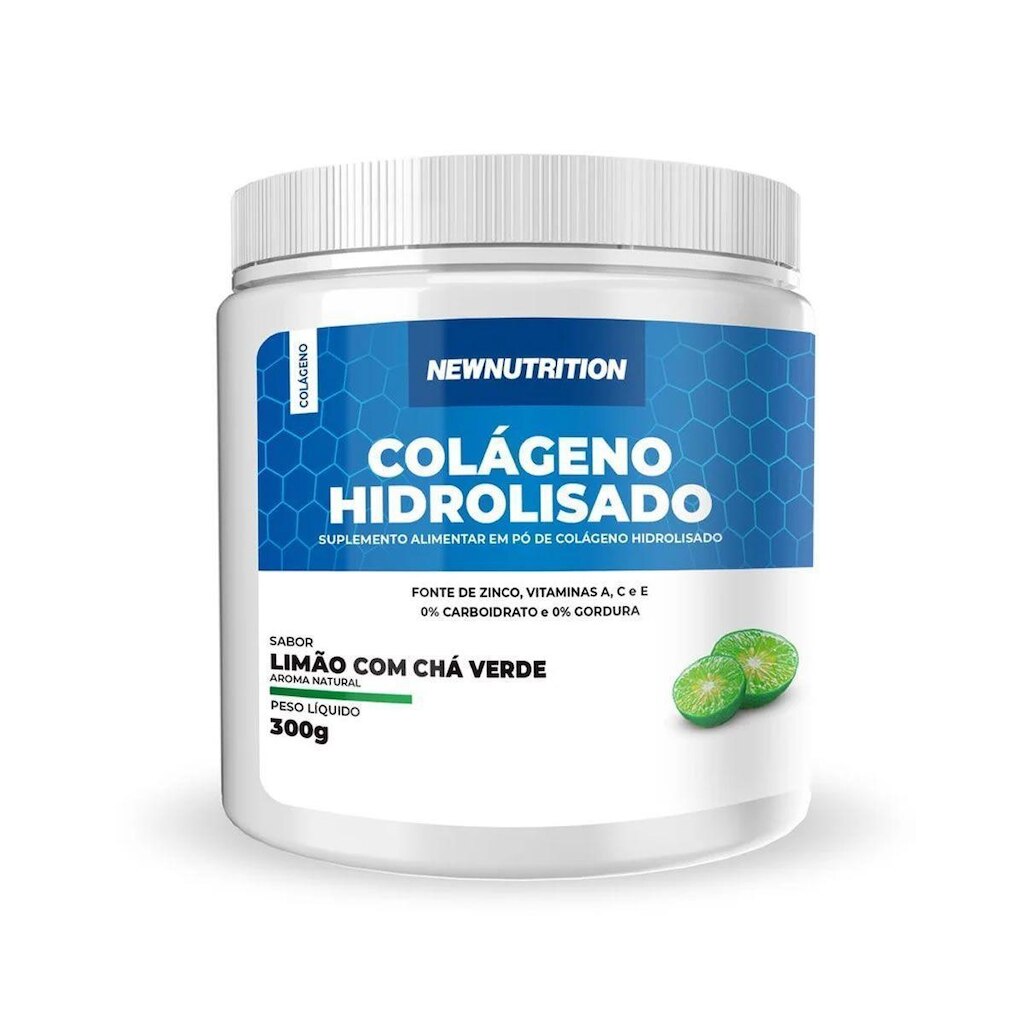 Colágeno Hidrolisado - 300g Limão Com Chá Verde - NewNutrition