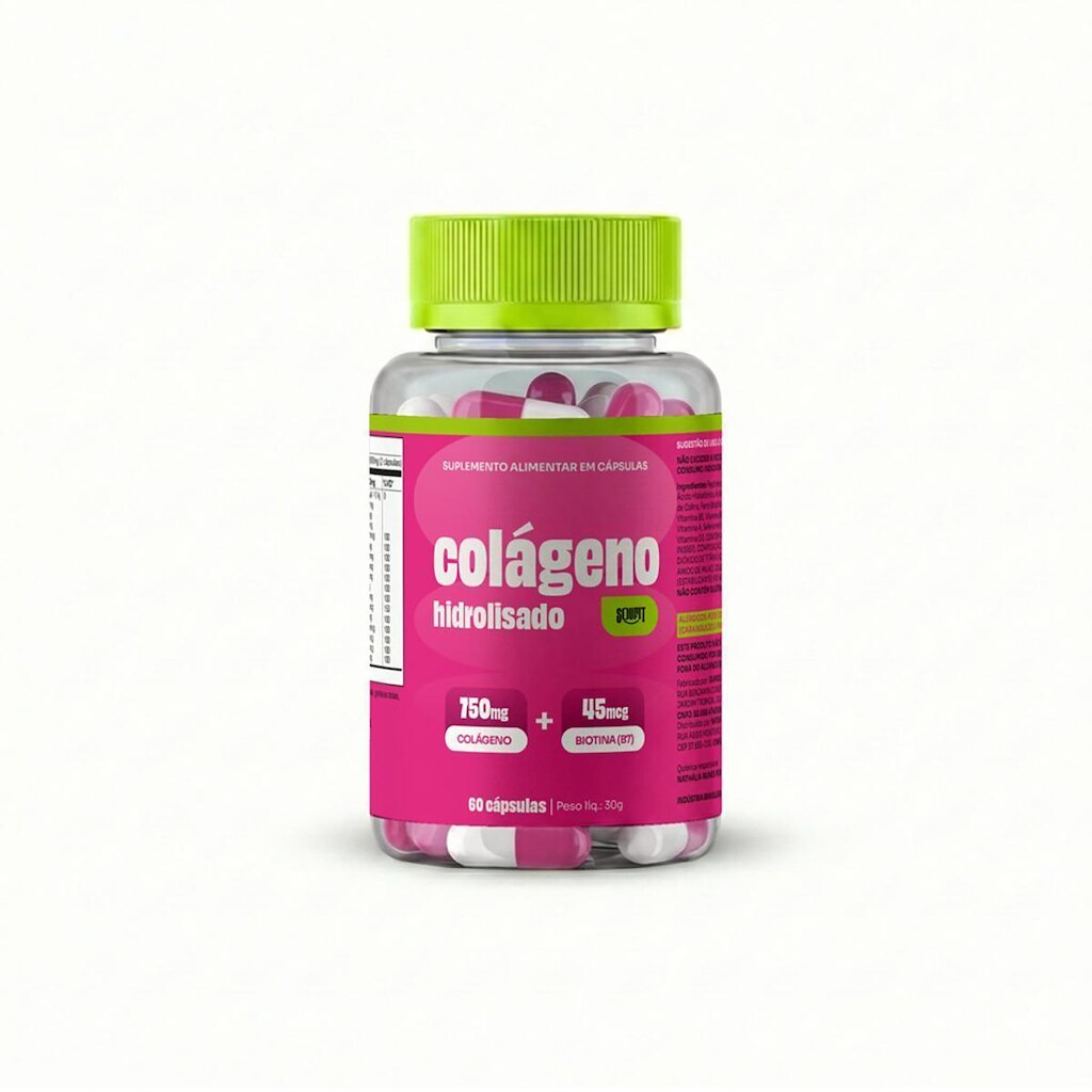Colágeno Hidrolisado 750mg mais Biotina B7 45mcg Soufit 60 Caps