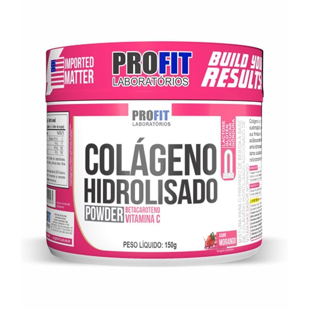 Colágeno Hidrolisado + Biotina - 150g Morango - Profit