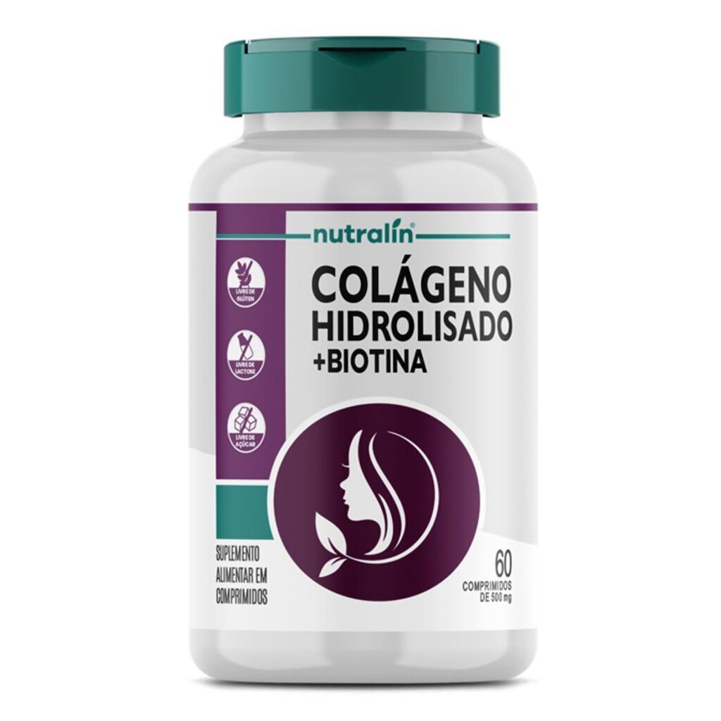 Colágeno Hidrolisado + Biotina - 60 Comprimidos - Nutralin