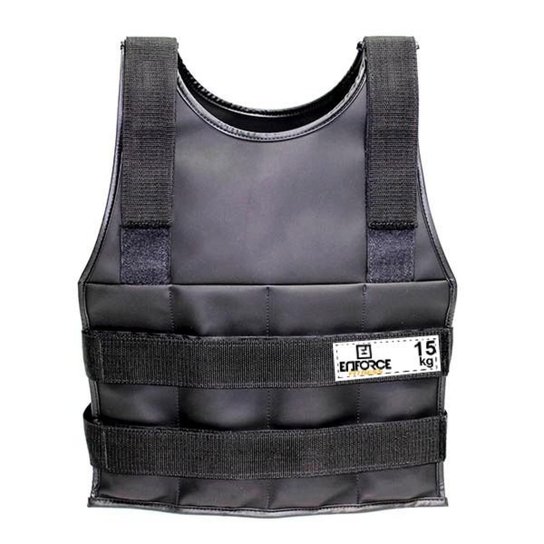 Colete Ajustável com Peso 15 Kg - Enforce Fitness - Preto
