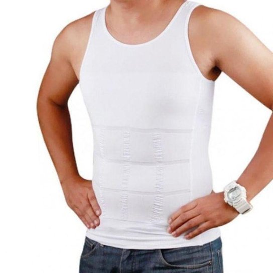 COLETE CAMISETA REGATA REDUTOR DE MEDIDAS PARA HOMEM EMAGRECIMENTO RÁPIDO BRANCO - Branco Menor preço em COLETE CAMISETA REGATA REDUTOR DE MEDIDAS PARA HOMEM EMAGRECIMENTO RÁPIDO BRANCO - Branco