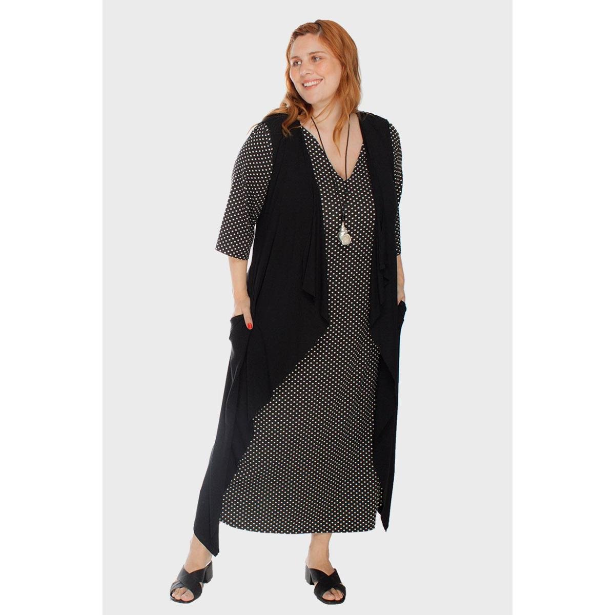 colete longo plus size