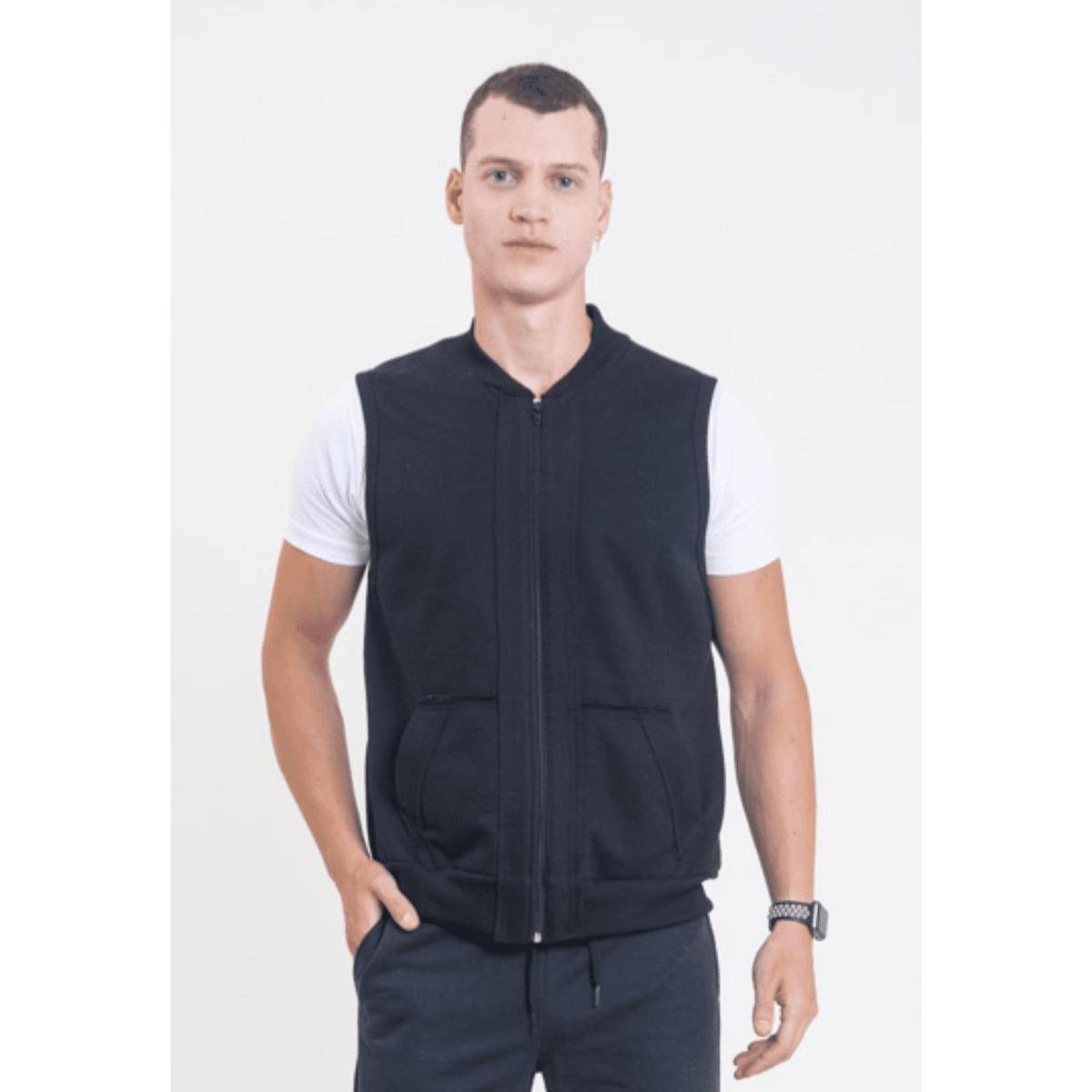 Colete De Moletom Masculino Bolso Canguru Aberta Com Ziper Menor preço em Colete De Moletom Masculino Bolso Canguru Aberta Com Ziper