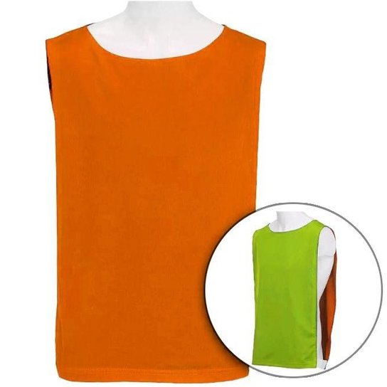 Colete Dupla Face - Kit 15 Pçs - Verde Limão+Laranja Menor preço em Colete Dupla Face - Kit 15 Pçs - Verde Limão+Laranja