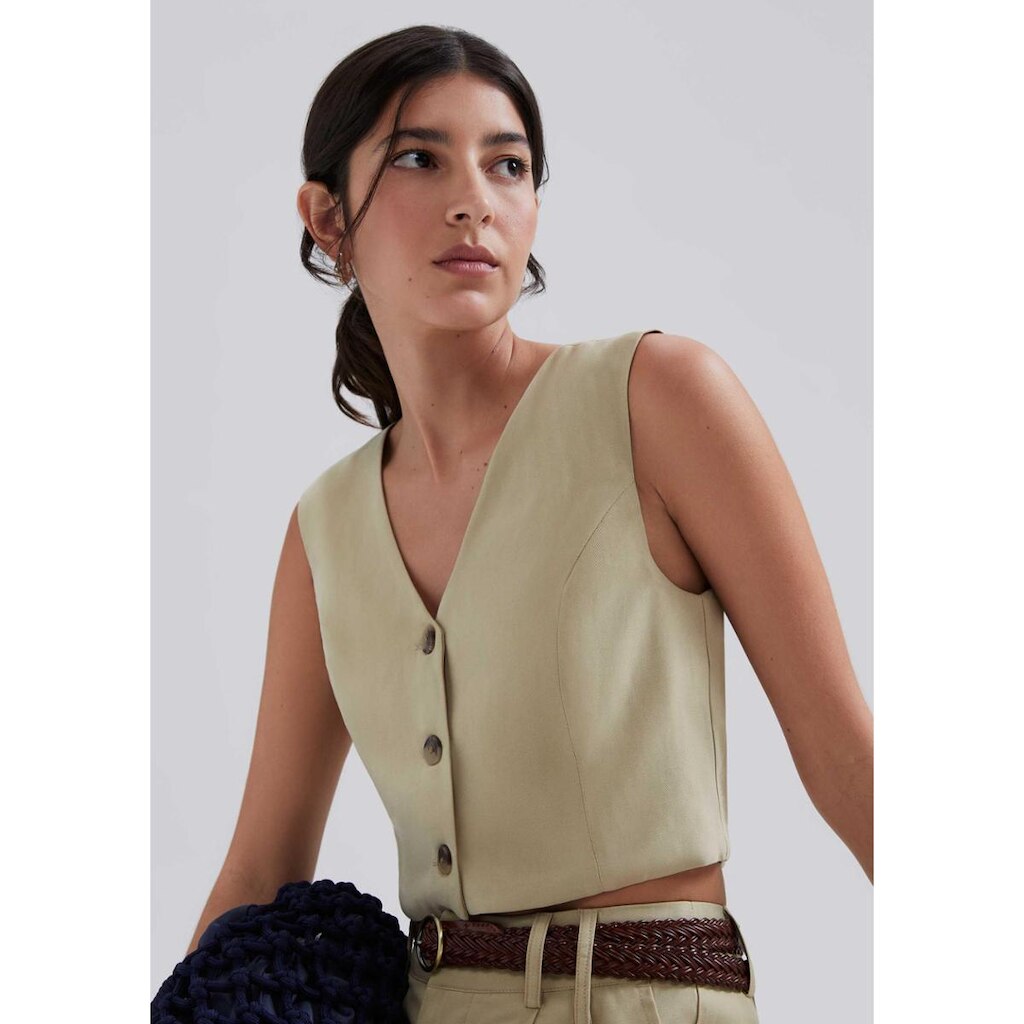 Colete Feminino Cropped Em Viscose