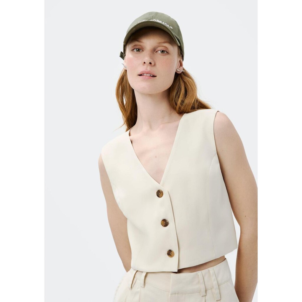 Colete Feminino Cropped Em Viscose