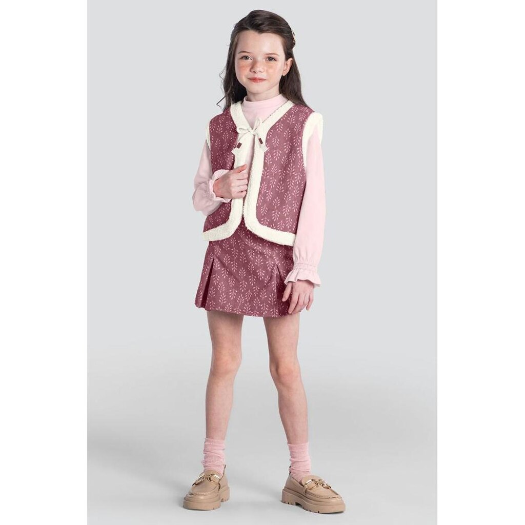 Colete infantil menina floral Mundi