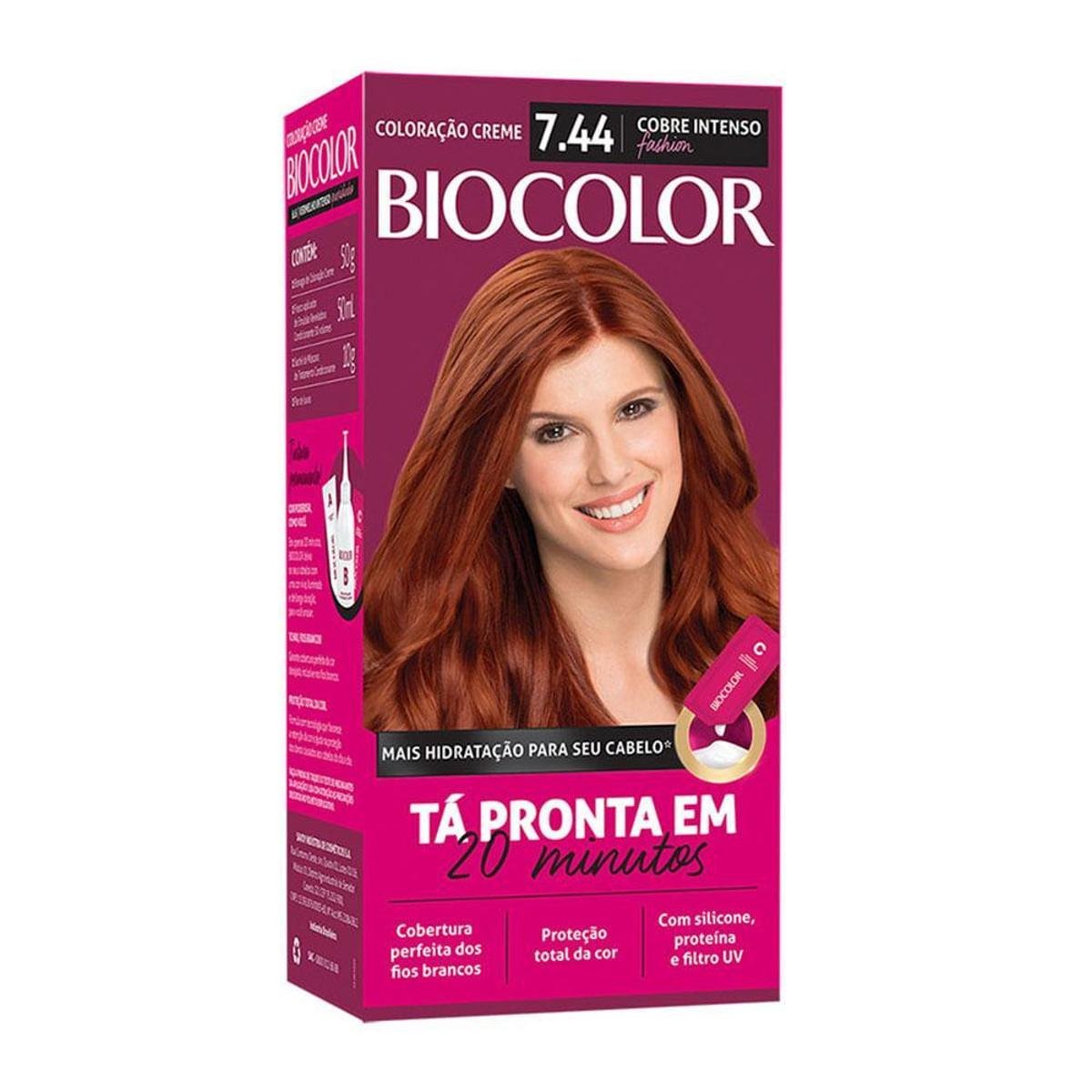 Coloração Biocolor Mini Kit - Tons Vermelhos 7.44 Cobre Intenso ...