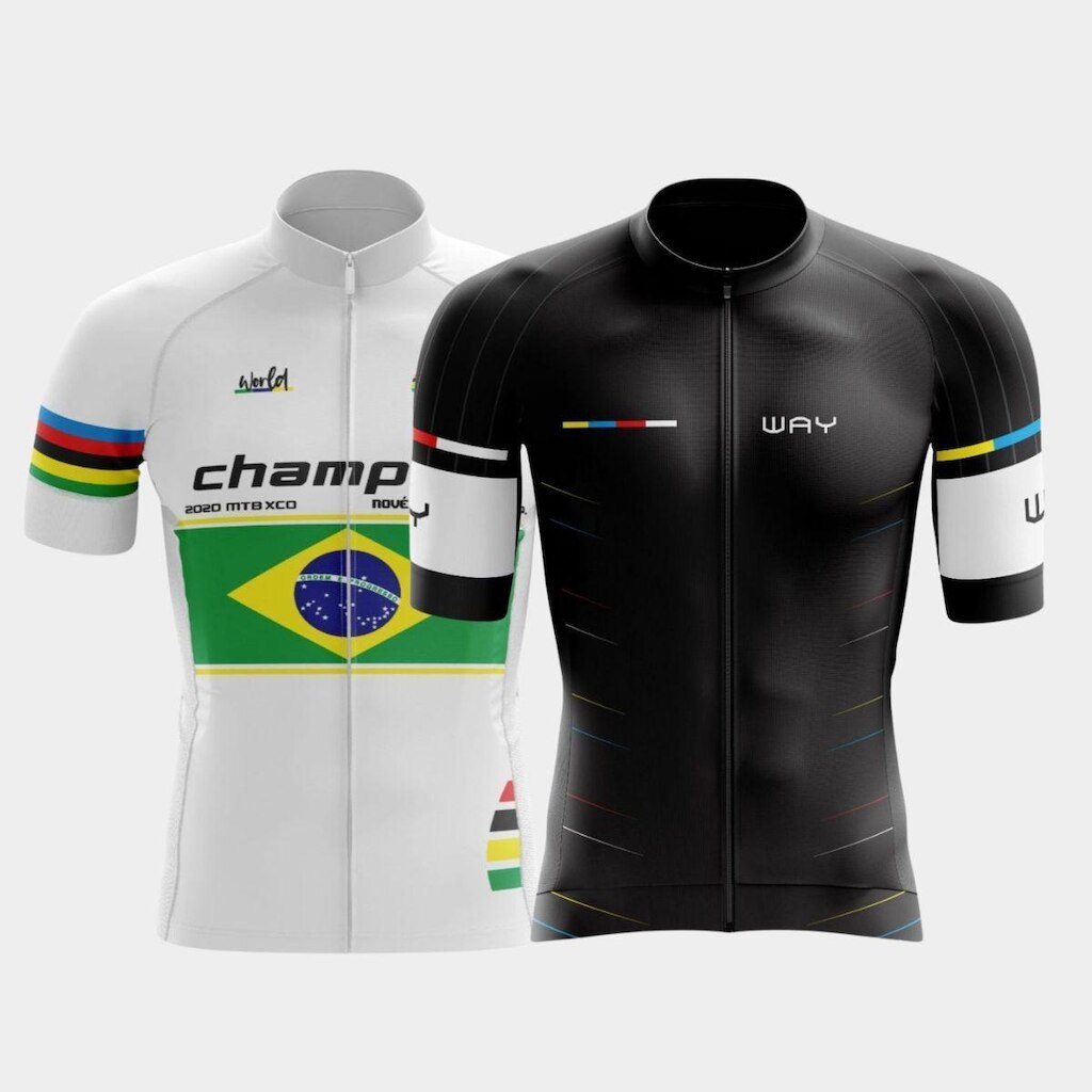 Combo 2 Camisas Premium de Ciclismo Masculinas Manga Curta Respirável Proteção Uv