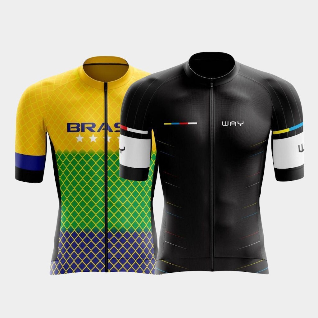 Combo 2 Camisas Premium de Ciclismo Masculinas Manga Curta Respirável Proteção Uv