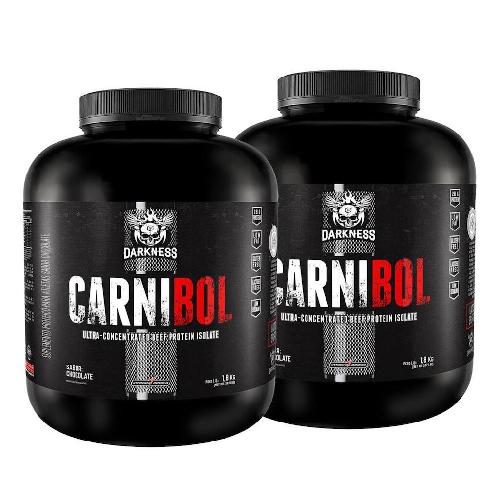 Combo 2x Carnibol Proteína da Carne 1,8kg Chocolate - Darkness
