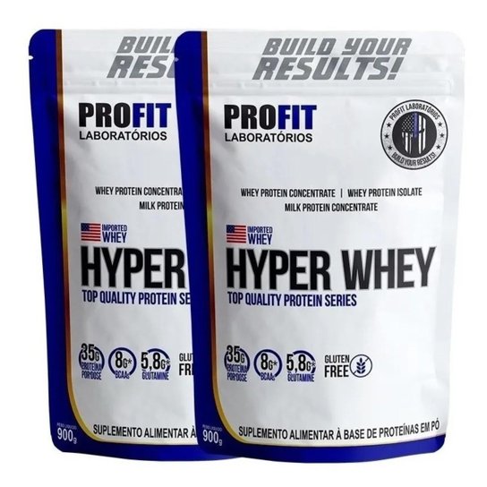 Combo 2X Hyper Whey Protein Isolado Nutri Conc. Chocolate 900g Refil - Profit Menor preço em Combo 2X Hyper Whey Protein Isolado Nutri Conc. Chocolate 900g Refil - Profit
