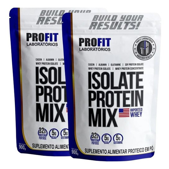 Combo 2x Whey Protein Isolado Mix Hidrolisado Conc.Chocolate 900g Refil - Profit Menor preço em Combo 2x Whey Protein Isolado Mix Hidrolisado Conc.Chocolate 900g Refil - Profit