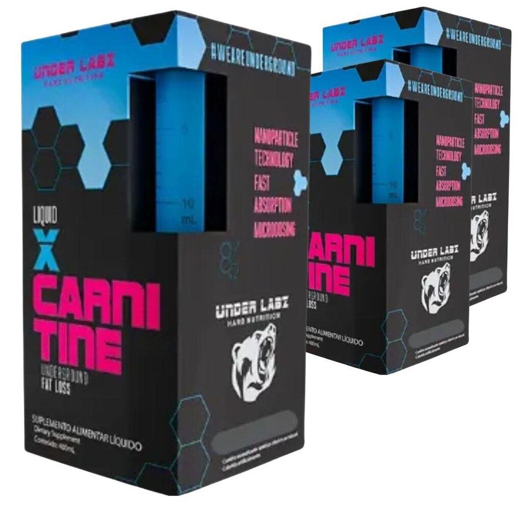 Combo 3 L-Carnitina Liquida X-Carnitine 2000mg Under Labz
