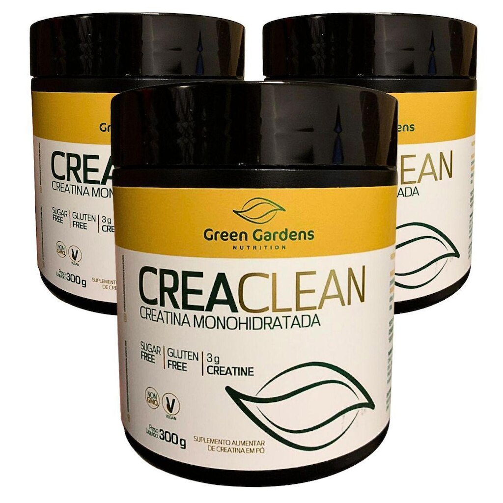 Combo 3 Suplemento Creatina Monohidratada Pura 300g Academia