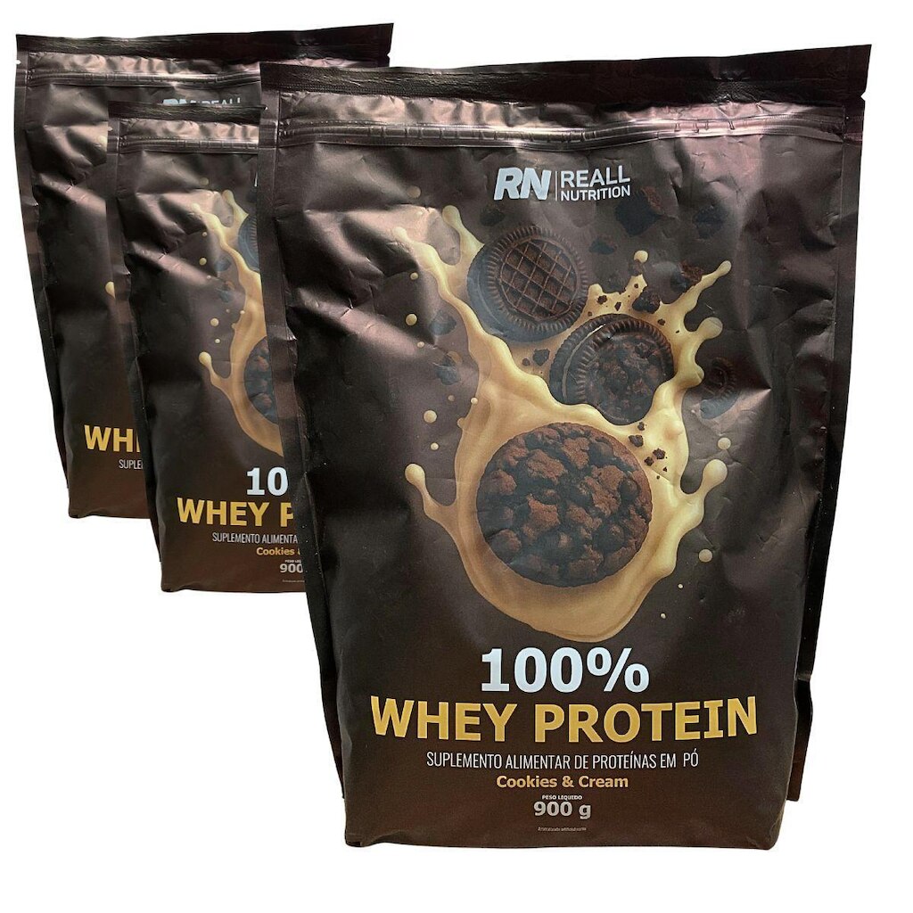 Combo 3 Whey Protein Concentrado 100% Reall Nutrition 900g