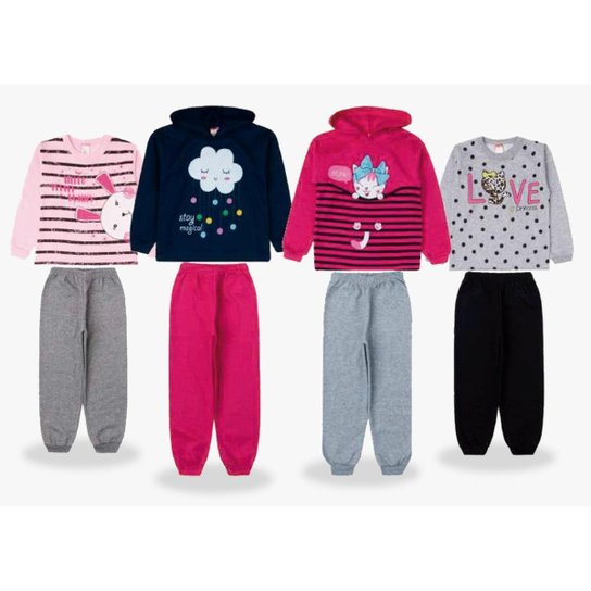 Combo 4 Conjuntos Moletom de Inverno para Menina 2 com Capuz + 2 sem Capuz 1 a 8 Anos - Rosa é ruim? Combo 4 Conjuntos Moletom de Inverno para Menina 2 com Capuz + 2 sem Capuz 1 a 8 Anos - Rosa é boa?