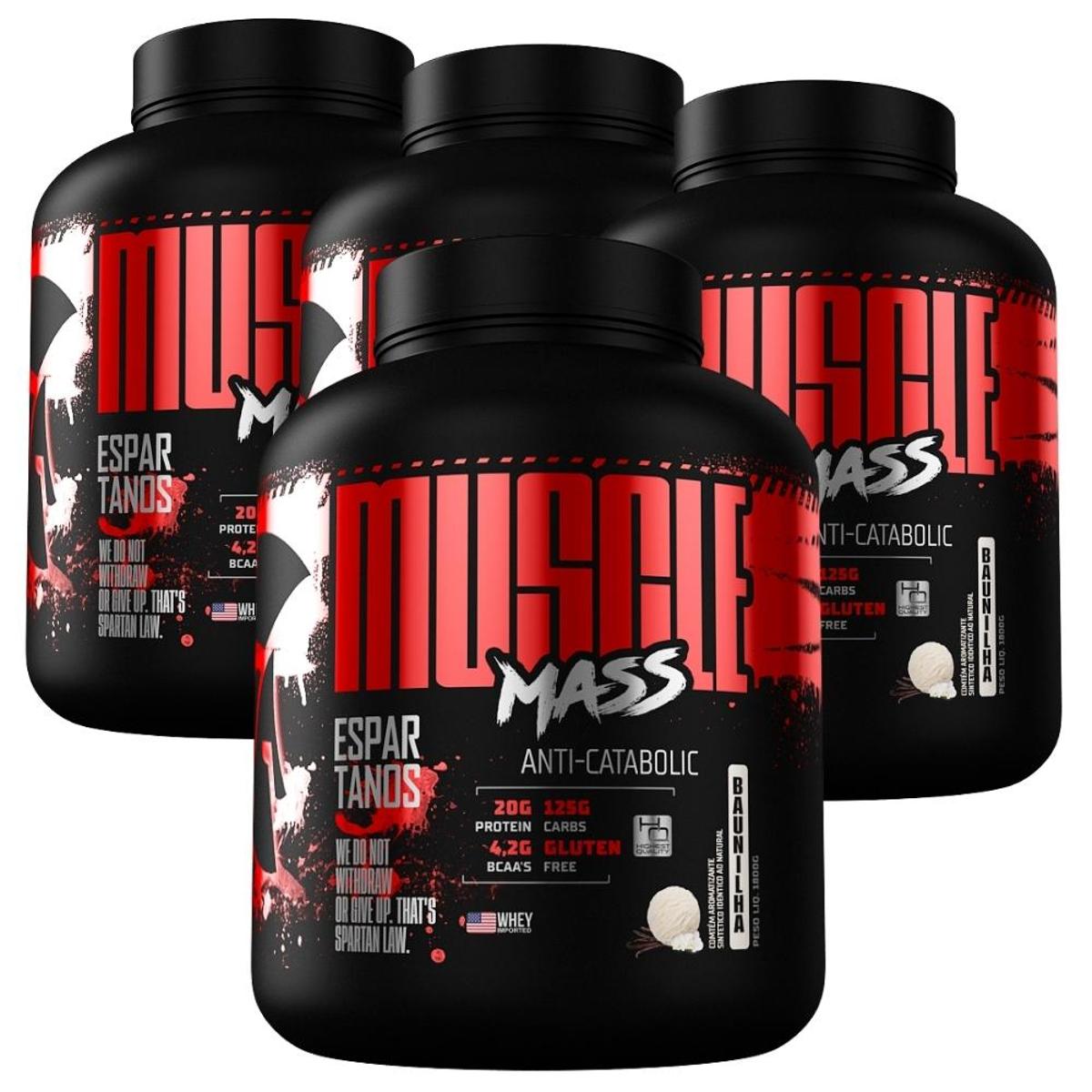 Combo 4X Muscle Mass Hipercalórico - Espartanos Menor preço em Combo 4X Muscle Mass Hipercalórico - Espartanos