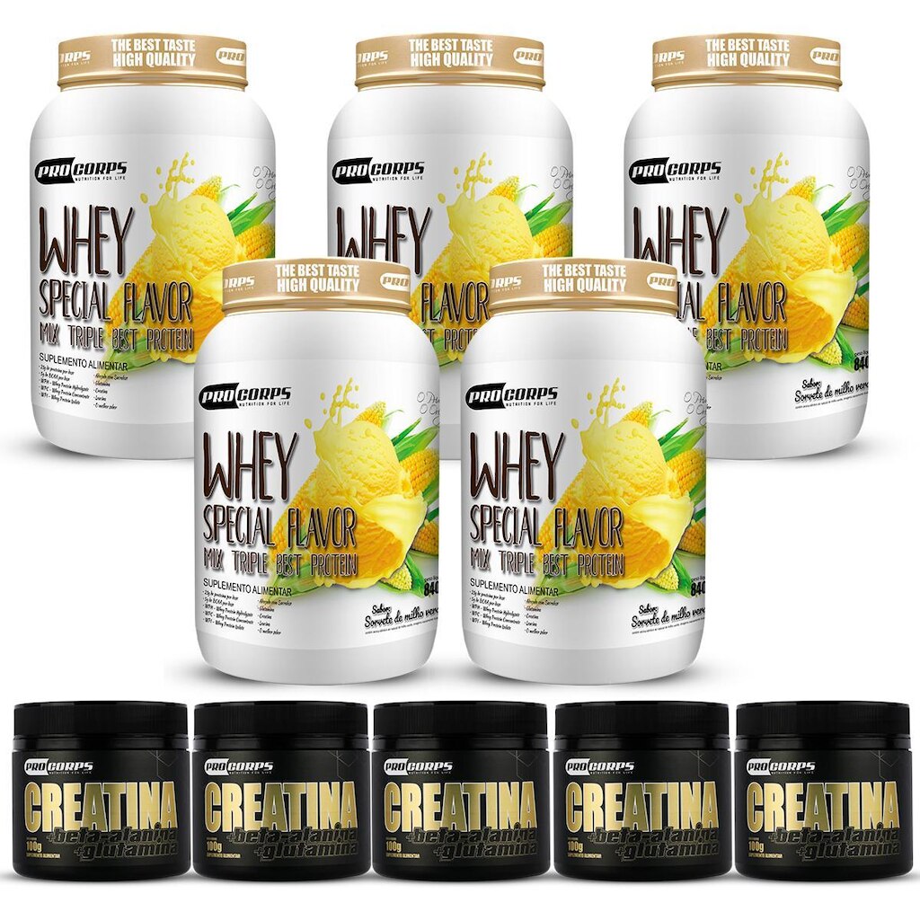 Combo 5 Whey Special Flavor 840g + 5 Creatina