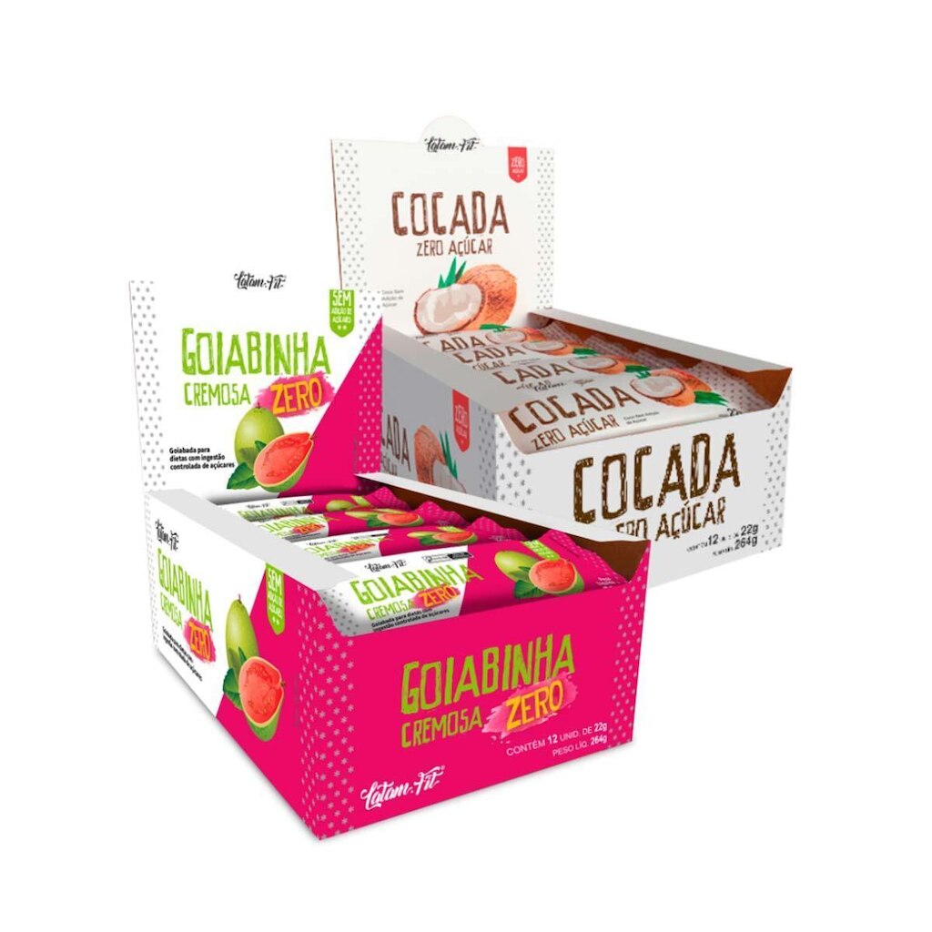 Combo Cocada Tradicional Goiabinha Latam Fit Zero Açúcar
