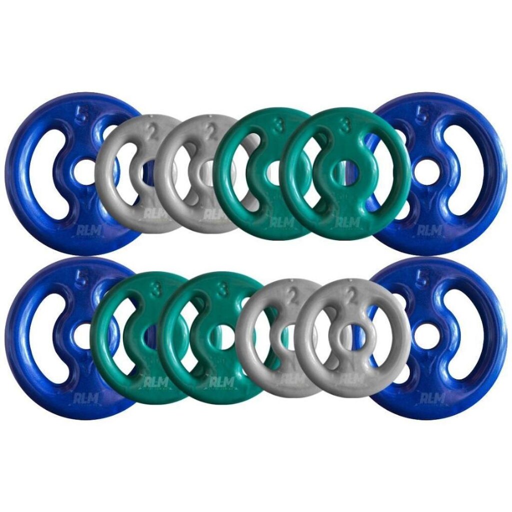 Combo com 12 Anilhas Emborrachadas - 40 Kg