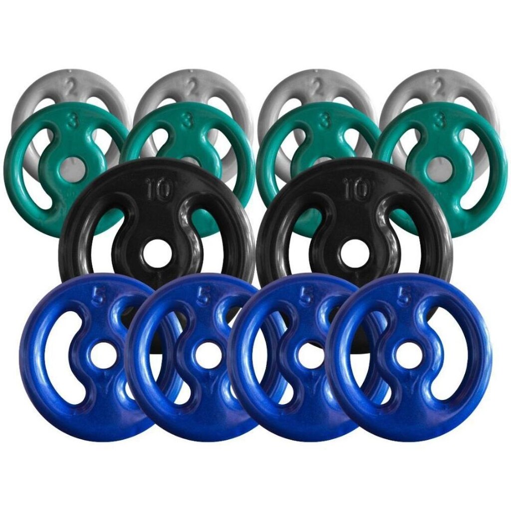 Combo com 14 Anilhas Emborrachadas - 60 Kg