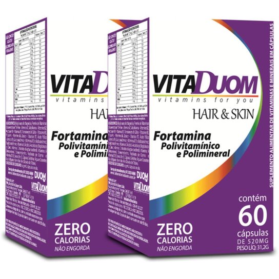 COMBO COM 2 VITADUOM HAIR & SKIN FORTAMINA VITAMINAS E MINERAIS 60 CAPS CADA TOTAL 120 CAPS DUOM - Incolor é ruim? COMBO COM 2 VITADUOM HAIR & SKIN FORTAMINA VITAMINAS E MINERAIS 60 CAPS CADA TOTAL 120 CAPS DUOM - Incolor é boa?