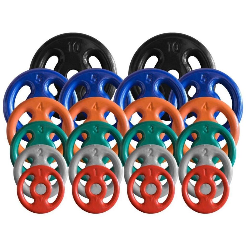 Combo com 22 Anilhas Emborrachadas - 80 Kg