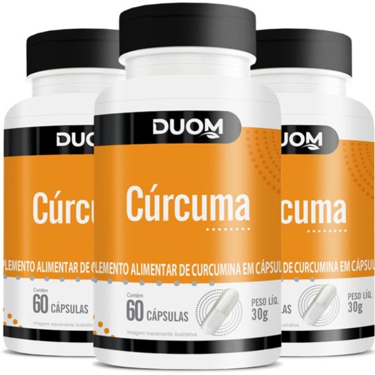 COMBO COM 3 CURCUMA CURCUMINA 60 CÁPS CADA 180 TOTAL - DUOM - Incolor Menor preço em COMBO COM 3 CURCUMA CURCUMINA 60 CÁPS CADA 180 TOTAL - DUOM - Incolor