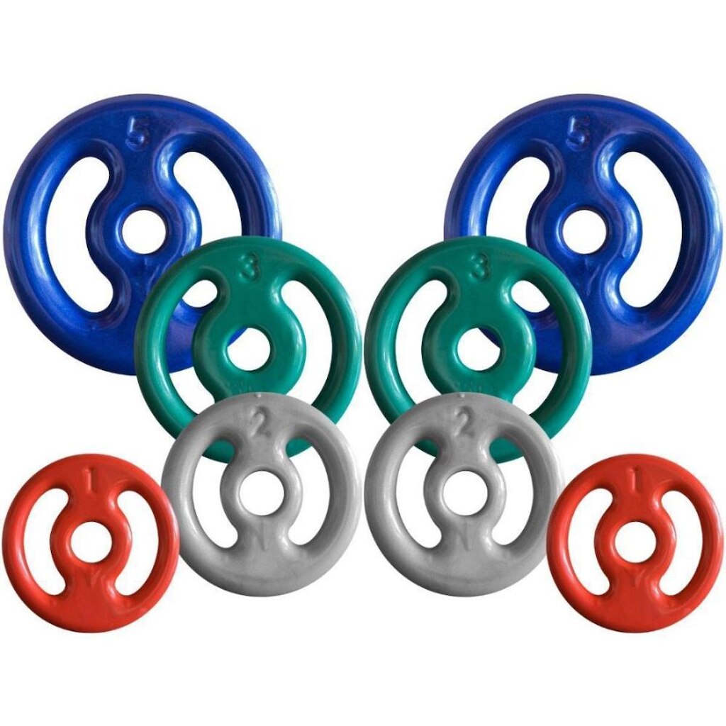 Combo com 8 Anilhas Emborrachadas - 22 Kg