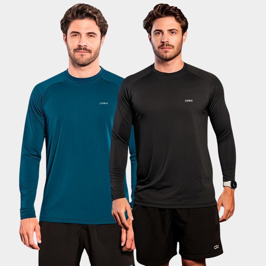 Combo de 2 Camisas Raglan Manga Longa TR4 Proteção Uv Respirável