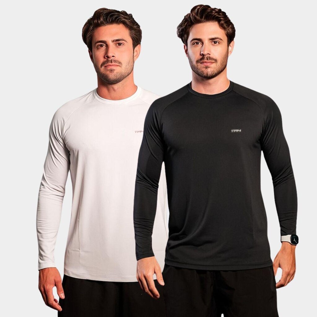 Combo de 2 Camisas Raglan Manga Longa TR4 Proteção Uv Respirável