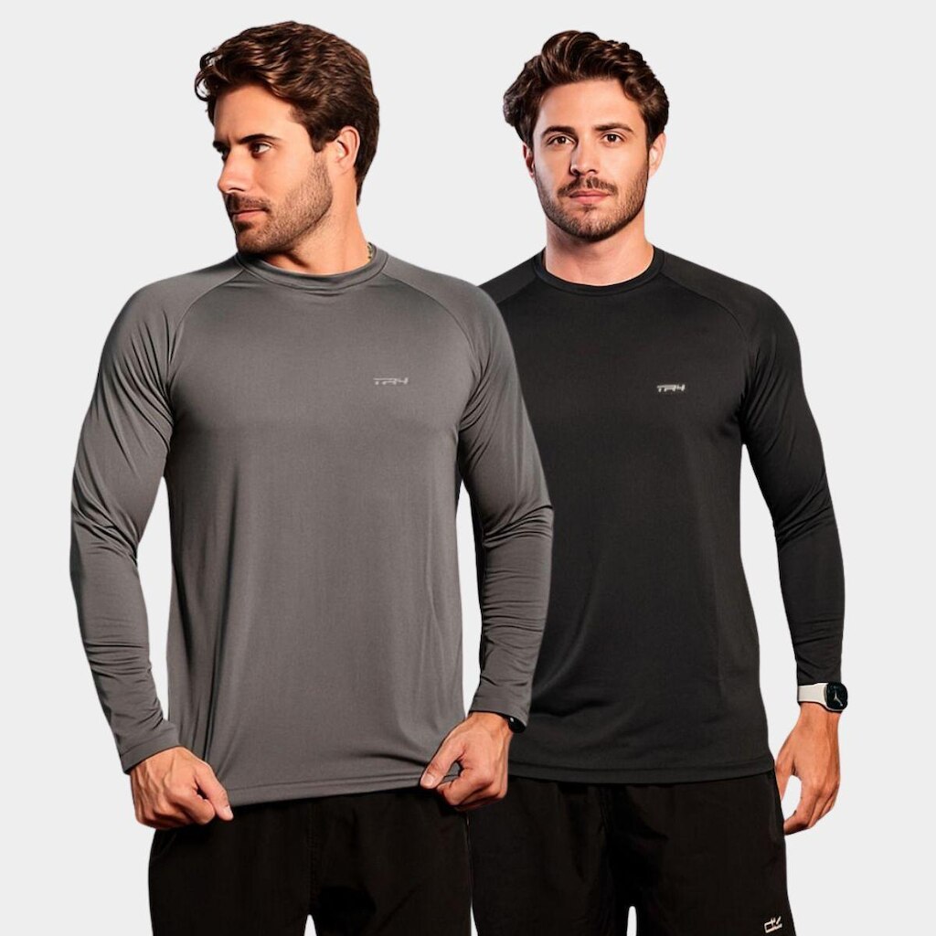 Combo de 2 Camisas Raglan Manga Longa TR4 Proteção Uv Respirável
