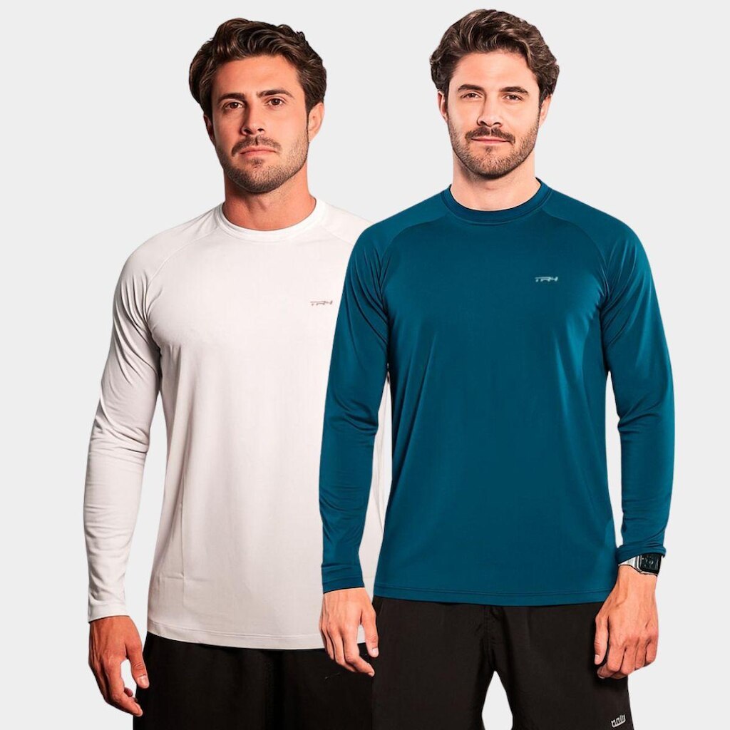 Combo de 2 Camisas Raglan Manga Longa TR4 Proteção Uv Respirável