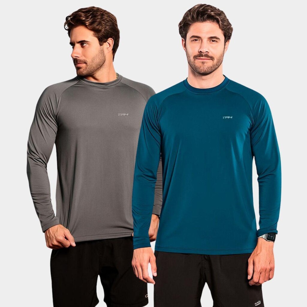 Combo de 2 Camisas Raglan Manga Longa TR4 Proteção Uv Respirável