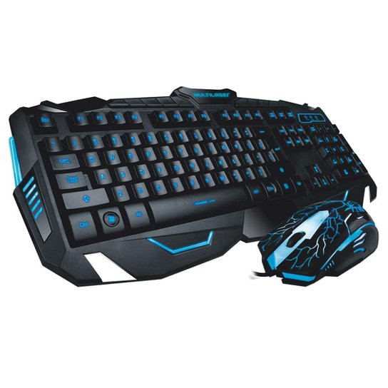 Combo Gamer Multilaser Teclado + Mouse Iluminacao LED com Fio TC195 - Preto