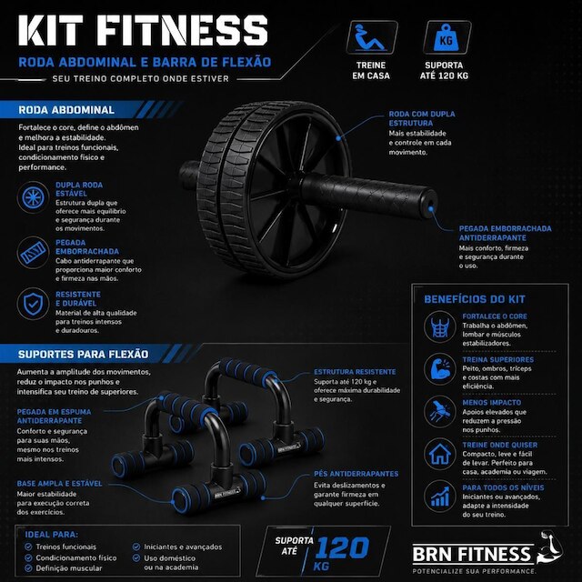 Combo Ginástica Roda e Suporte Flexão+ 5x Elástico Theraband+ 3x Superband Treino Funcional Borracha