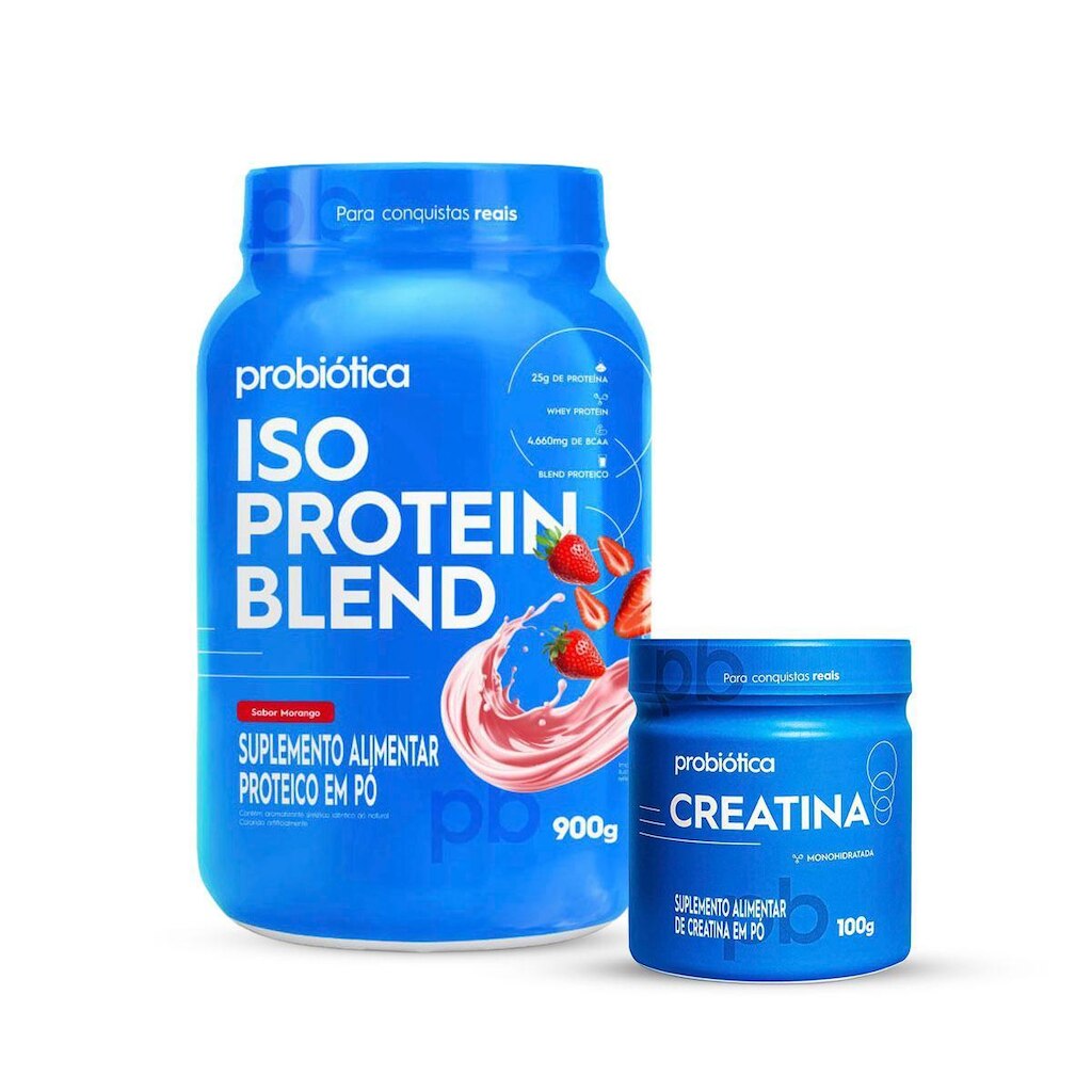Combo Iso Protein Blend Pote 900g, Creatina 100g - Probiótica