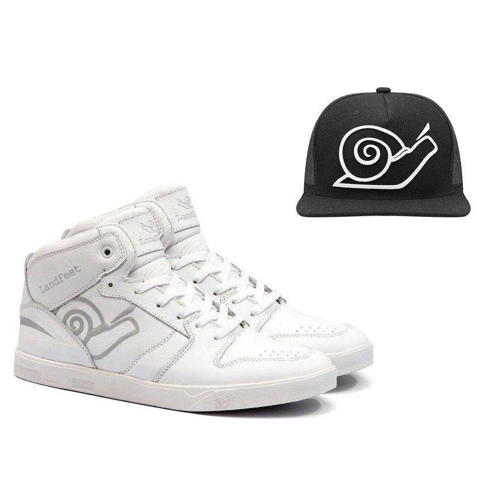 Combo LandFeet Tênis + Boné Qualidade Durável Couro