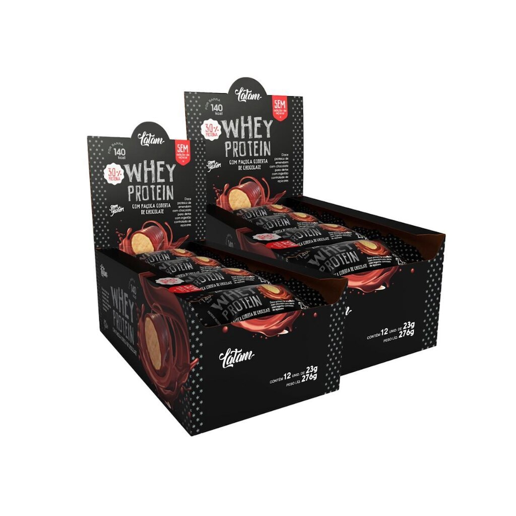 Combo Latam Fit Pacoca Com Whey Protein Chocolate Zero 24 Un