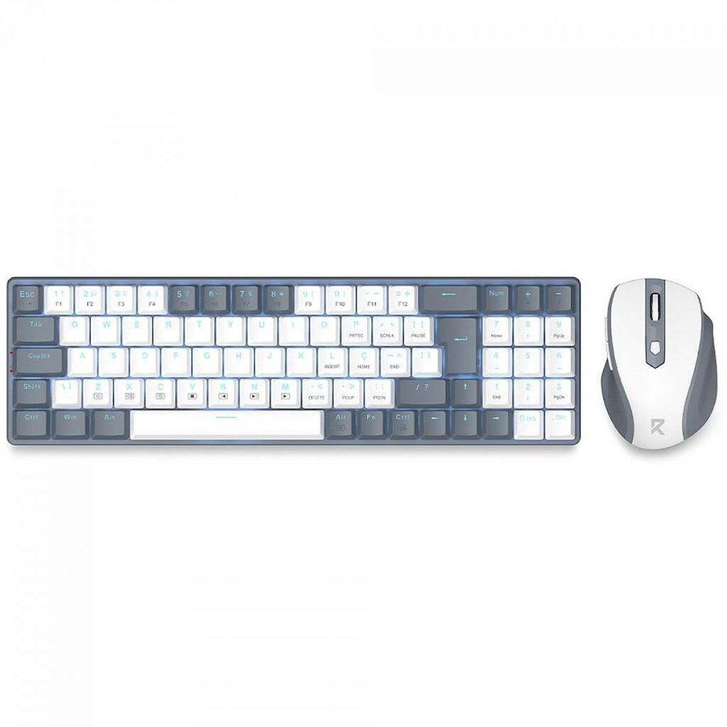 Combo Office Redragon BS-8772, Wireless 2.4G, Teclado e Mouse, Cinza e Branco - Cinza - Unissex - Ú