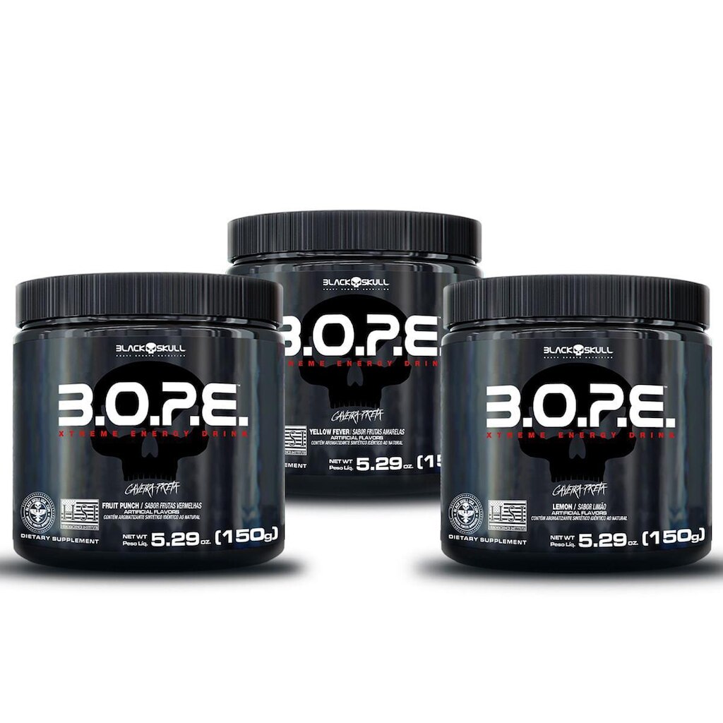 COMBO PRÉ-TREINO BOPE C/ 3 UNID BLACK SKULL