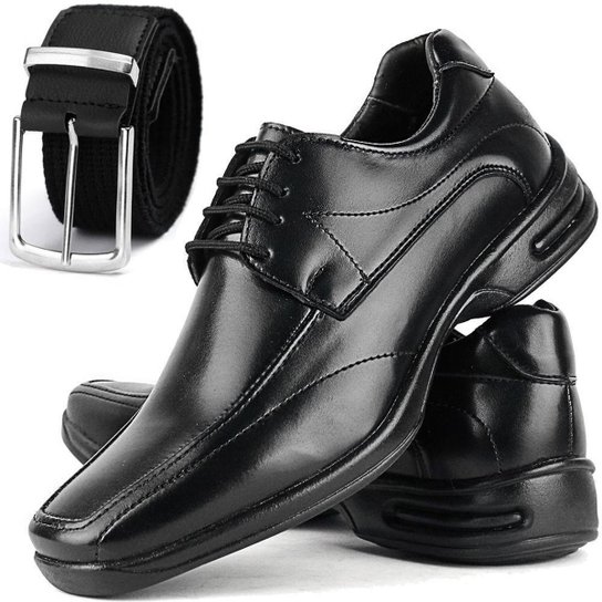 Combo Sapato Social Masculino Linha Conforto + Cinto Gorgurão - Preto Menor preço em Combo Sapato Social Masculino Linha Conforto + Cinto Gorgurão - Preto